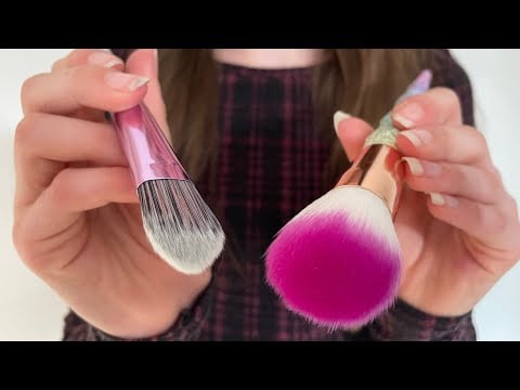 ASMR Applying your makeup | actual camera touching | hair combing | no talking