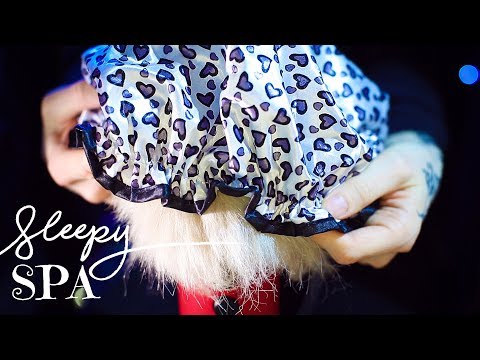 🛀 ASMR - IMAGINARY SPA 🛀 shower cap, bath bomb, hair massage, scrubbing