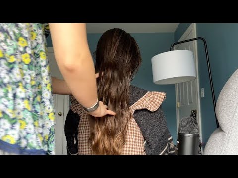 ASMR with my sister🥰 (hair brushing/oiling, hair styles, no talking)