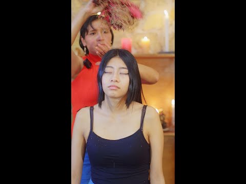Esperanza's energy cleansing ASMR massage (limpia) & soft whispering sounds #shorts #asmr