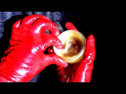 Leather Gloves,Balloon💋Grease the leather and Layering with Vinyl and Latex [[ASMR]]