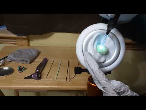 ASMR - Clogged Ear Cleaning - Alien Removal Instructions - Gloves, Soft Spoken Droning Voice