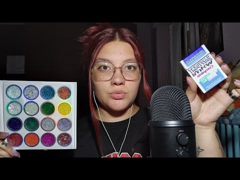 DOING your MAKEUP FAST & AGGRESSIVE with GUM CHEWING (Tapping, Spit Painting) 😴💜 | ASMR ITA