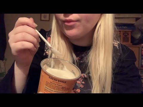 ASMR Yoghurt Eating Pt.2  (No talking) | Mouth sounds & Plastic Spoon