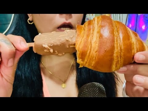 ASMR COMIENDO EL VIRAL CROASSAINT CON PALETA MAGNUN 