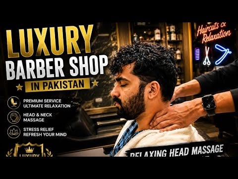 Luxury Barber Shop in Pakistan 🇵🇰 | Relaxing Head Massage ASMR for Deep Sleep & Stress Relief 