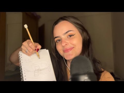 ASMR ESTUDANTE DE ARQUITETURA EMPOLGADA FAZENDO SEU PROJETO DE CASA