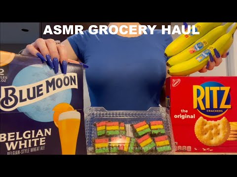 ASMR Gum Chewing Huge Grocery Haul | Whispered