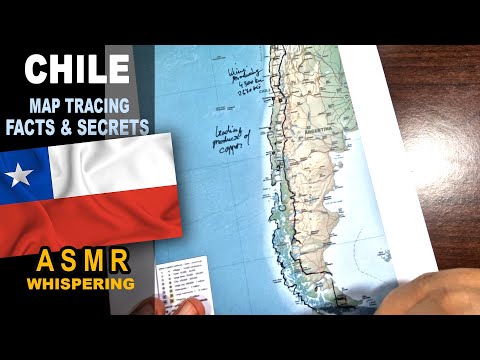 ASMR: Map of CHILE Tracing | Main Cities Facts and Highlights [ASMR maps and facts]