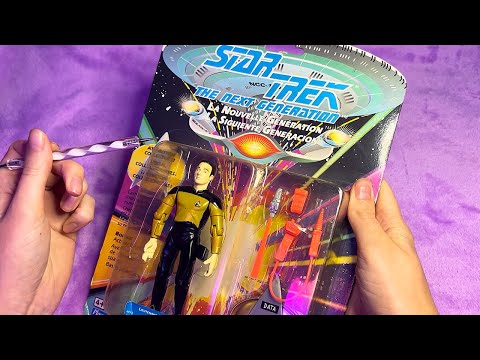 ASMR Star Trek Data Figure Unboxing (Whispered, Tracing)