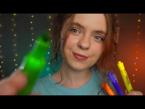 ASMR Drawing AND Tapping ON Your Face! Dot, dot, line ✍️ Layered sounds