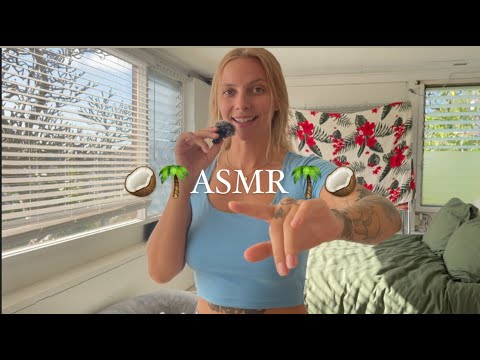 🥥🌴ASMR | echoed, trigger word, coconut