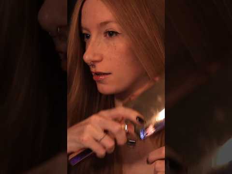 Brushing & styling natural red hair 👩‍🦰 #asmr #hairbrushing #redhair