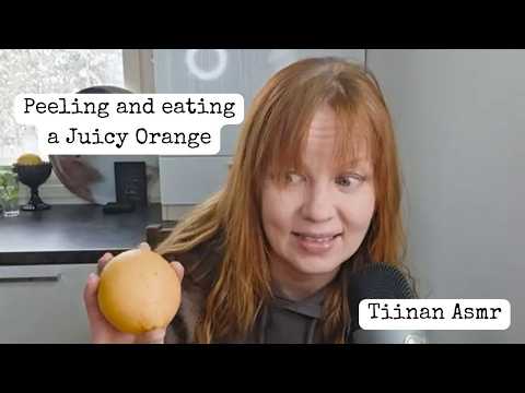 Orange Eating ASMR • Gentle Whispers with an accent