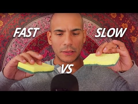 Fast VS Slow ASMR - Rapid & Gentle tapping, scratching, clicking, shaking, plucking & crinkling