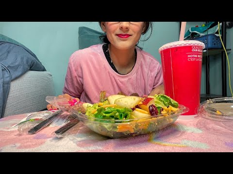 ASMR Eating Apple Cranberry Salad Crunchy Salad -  Salad Eating Sounds 🥗