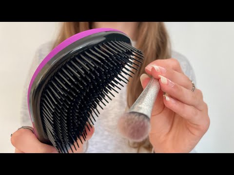 ASMR Brushing your hair + Doing your makeup | Real hair | actual camera touching | Lo-fi