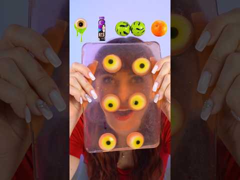 ASMR Gummy Eyeballs Sheet, BTS Drink Mukbang #shorts