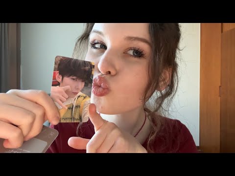 asmr takling to your friend about a kpop concert l gum chewing, whispering, tapping sounds