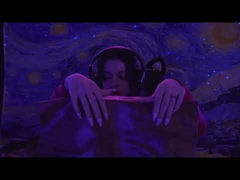 ASMR Rain & Distant Thunder ☔️ Leather Tapping & Scratching w: Long Nails 3D Mic Sounds
