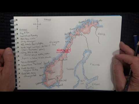 ASMR - Drawing a Map of Norway - Australian Accent - Chewing Gum & Quietly Whispering