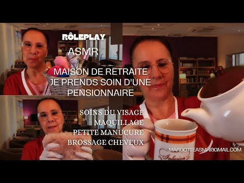 Rôleplay ,maison de retraite je prends soin d'une pensionnaire soins du visage maquillage ect