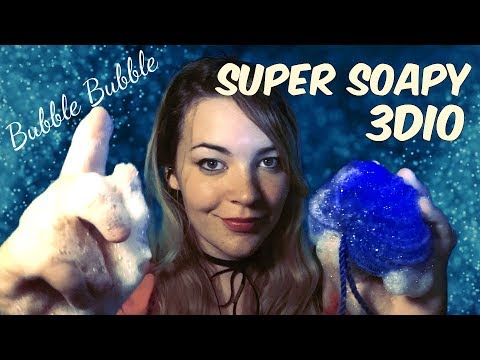 Super Soapy 3Dio Massage! Sponge scrunching, Lathering, Soft Spoken [Binaural]