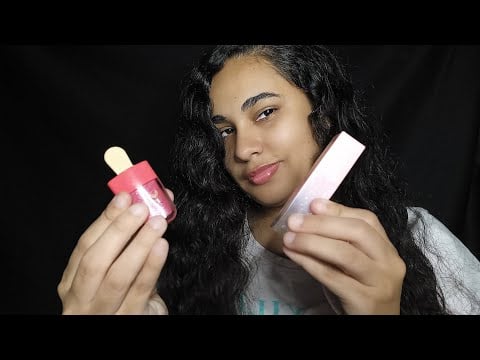 asmr mostrando comprinhas na loja de 6 reais em Fortaleza "caseiro" sons de boca, tapping, trigger