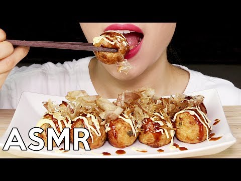 ASMR TAKOYAKI (Octopus Cake) No Talking Eating Sounds 타코야키 리얼사운드 먹방