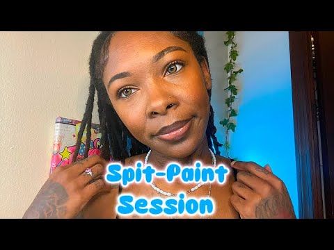ASMR| Spit-Paint Session + Stuttering 👄💋❤️ (personal attention)
