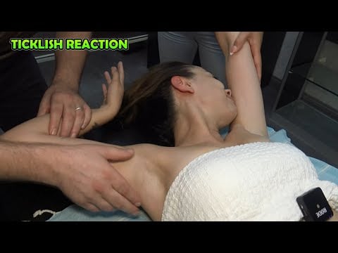 SHE LIKES TO BE TICKLED - PERFECT TINGLE + CRACKS + ASMR armpit,head,foot,belly,chest & Body massage