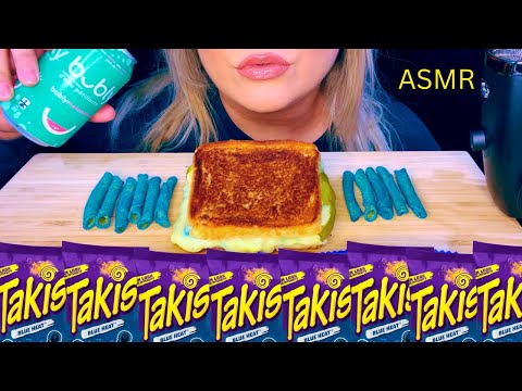 ASMR BLUE TAKIS & PICKLES CRAZY GRILLED CHEESE CHALLENGE |@mysterygrannyeatsasmr