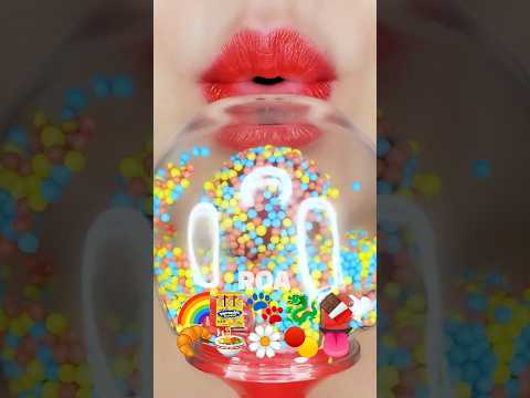 asmr rainbow candy eating sound 무지개 캔디 먹방 mukbang