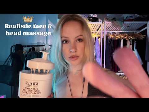 Face & head massage 💆🏼‍♀️🧴 (NO TALKING & no nails) with dim lighting | ASMR