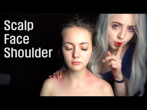 ASMR Relaxing Scalp, Head + Shoulder massage