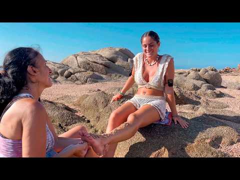 ASMR: Relaxing Chinese Foot Reflexology Massage with Sand Scrub by the Sea