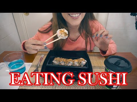 ⭐️ ASMR Español ⭐️ COMIENDO SUSHI. Cena conmigo | Roll California | JAPANESE FOOD | Eating asmr