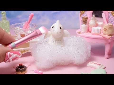 ASMR 🦕 Mochi Squishy Dinosaur Spa & Wing Care (Relaxing Toy ASMR)