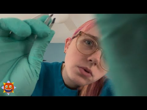 ASMR realistic eyebrow appointment (uncut asmr) gloves, tweezers, scissors, & brushing