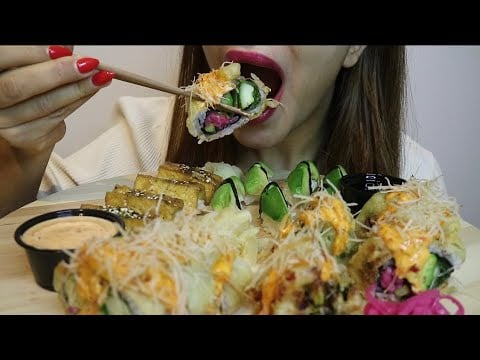 ASMR SUSHI FEAST / MAKI ROLLS / AVOCADO / TOFU / no talking / CREMA ASMR #asmr #mukbang #sushi #food