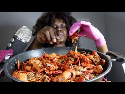 POT OF CRAWFISH ASMR EATING SOUNDS