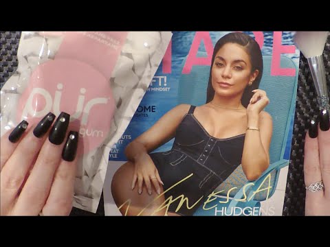 ASMR Gum Chewing Magazine Flip Through | Vanessa Hudgens | Tingly Whisper