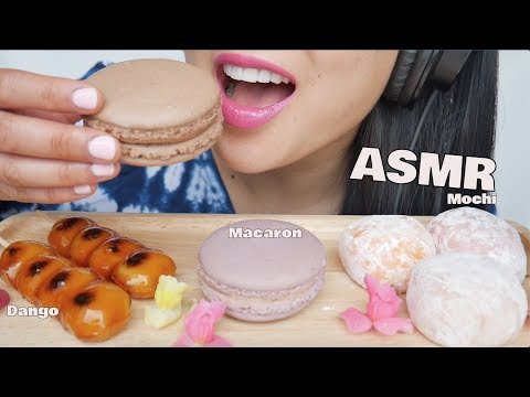 ASMR DANGO + MOCHI + GIANT MACARON (SOFT CHEWY RELAXING EATING SOUNDS) NO TALKING | SAS-ASMR