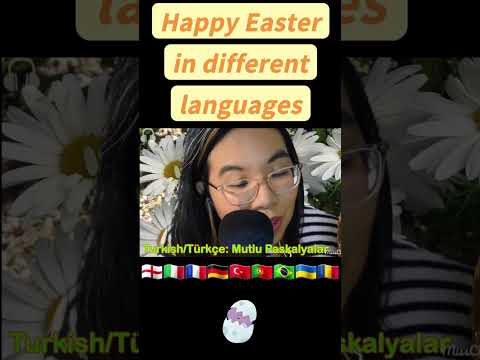 ASMR Happy Easter in Different Languages 🐣🐥🐰✝️ #asmrshorts #asmrlanguages #crinklingsounds