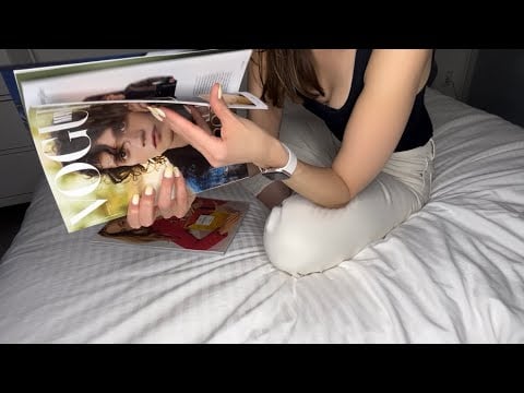 ASMR Page Turning, Flipping Paper, Tapping, Tracing, Whispering, Vogue Magazine