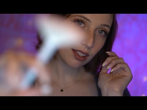 ASMR • Soft and Gentle Face Brushing • Personal Attention, Eye Contact, Hypnotizing Visuals