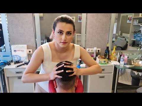 💈ASMR CHAIR MASSAGE w/ CRACKING by LADY BARBER | SPECIAL TREATMENT for BACK & HEAD