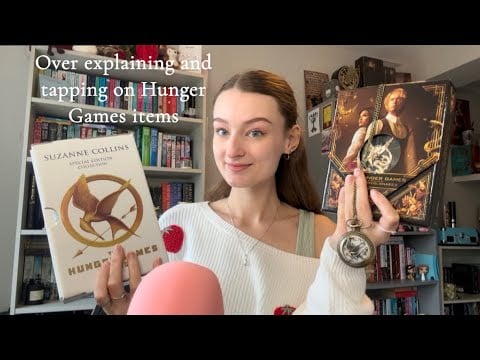 ASMR Over explaining Hunger Games items (close whispers, tapping, over explaining)