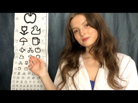 ASMR Eye Exam | Light Triggers, Face Touching, Writing Sounds & More