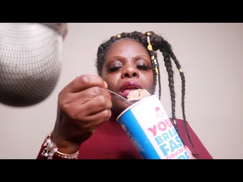 FROZE MY WENDY'S CHOCOLATE FROSTY ASMR EATING SOUNDS